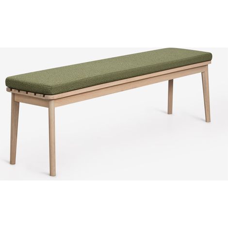 Panca 160 cm in legno di acacia e tessuto Kaela SKLUM            
