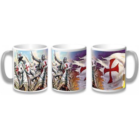 Keramiktasse Barbaric Tempelritter, Größe 9,6 cm, 360°-Druck, Präsentation in einer Schachtel