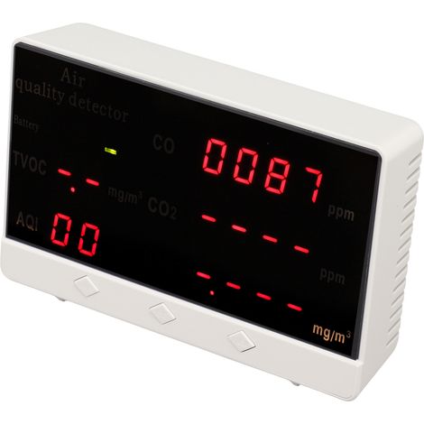 Détecteur de qualité de l'air 5V, écran couleur grand format, testeur de pollution intérieure pour CO, CO2, HCHO et COVT (1/5)