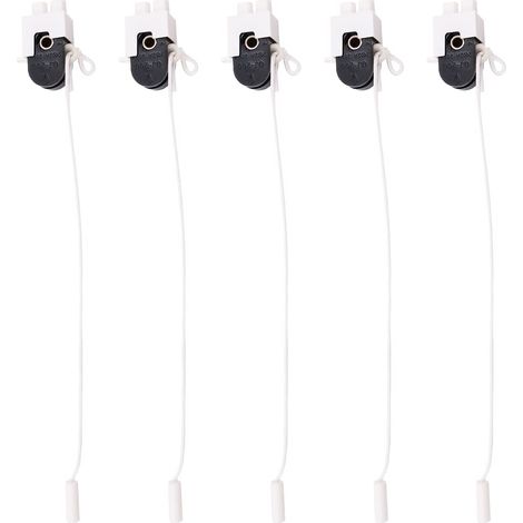 Lot de 5 interrupteurs à tirette marche/arrêt 2 A 250 V AC pour douche, interrupteur à tirette pour table/sol/mur/lustre (1/5)