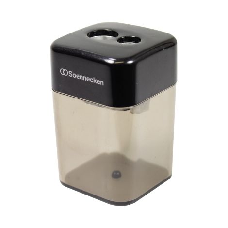 Soennecken Doppelspitzdose 8 und 11mm rechteckig Material des Spitzers: Metall Material des Behälters: Kunststoff schwarz/grau transparent (1/2)