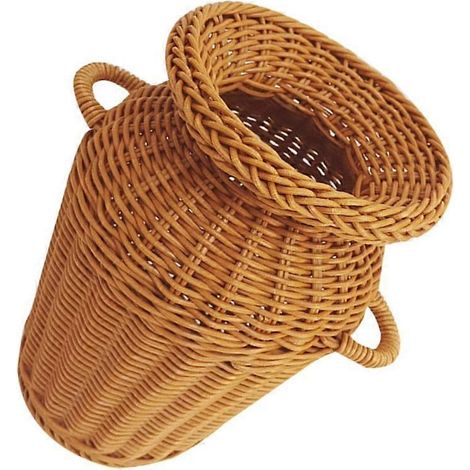Vase de sol en osier naturel pour fleurs séchées, pot décoratif rustique pour maison campagne, cache-pot tressé artisanal style ferme. (1/4)