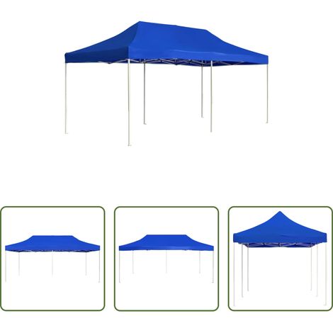 vidaXL Tente en aluminium - Tente de réception pliable Aluminium 6 x 3 m Bleu (1/5)