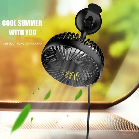 Ventilateur Voiture 5.5 Pouces Ventouse Simple Tête 12V 24V Universel Grand Débit 3 Vitesses USB (1/5)