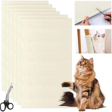 Katzenkratzbaum, Wandkratzmatte, selbstklebend, 30 x 60 cm, beige
