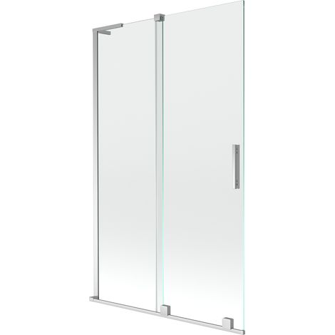 Mexen Velar L Badewannenwand 2-flügelig verschiebbar 110 x 150 cm, transparent, Chrom - 896-110-003-01-01 (1/5)