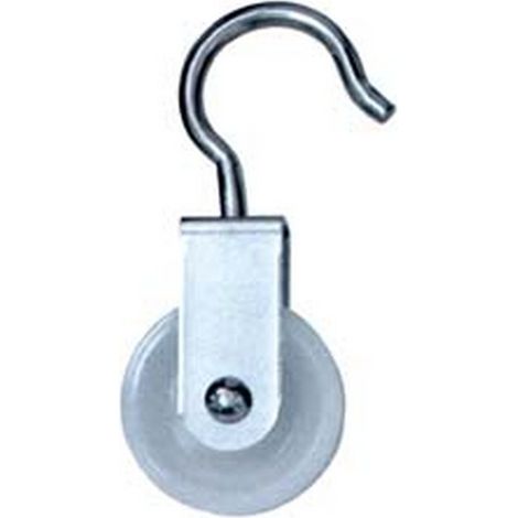 24PZ CARRUCOLE CON GANCIO RUOTA NYLON - ø mm.50x15