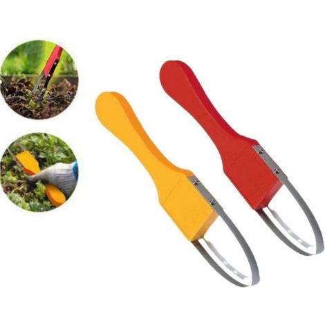 2PCS Outil de désherbage manuel de jardin en fer avec poignée pour désherbeur manuel,Poignée en plastique (1/5)