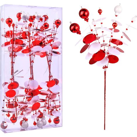 Décorations de Noël de 30,5 cm - Tube de Perles à Paillettes - Galvanoplastie - Décoration de Sapin de Noël pour la Maison et Le Vase (1/5)