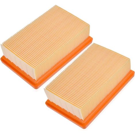 Lot de 2 filtres plissés plats pour Kärcher 2.863-005.0 filtres pour aspirateur Kärcher WD4, WD5, WD6, MV4, MV5, MV6 filtres, pièces de rechange pour aspirateur Kärcher