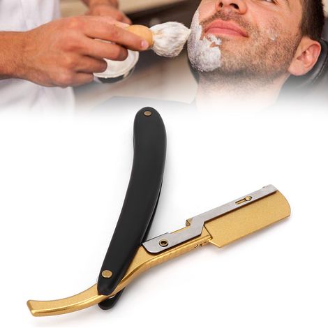 Vintage Rasierklingenhalter für Bärte – Rasieraccessoire für Herren mit einziehbarer goldener Klinge