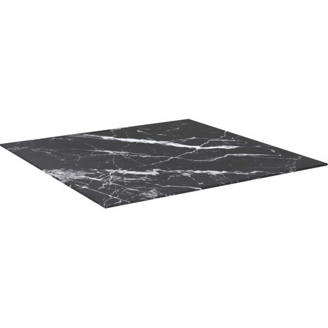 Maison Exclusive - Piano Tavolo Nero 80x80 cm 6 mm Vetro Temperato Design Marmo