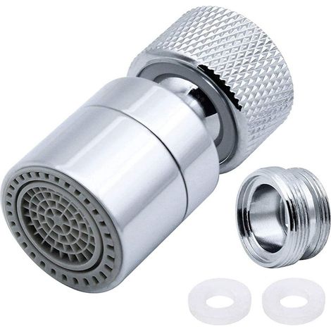 Mitigeur rotatif - Accessoires pour mitigeur - Rotation à 360° - Deux réglages de débit d'eau - Pare-éclaboussures universel (1/5)