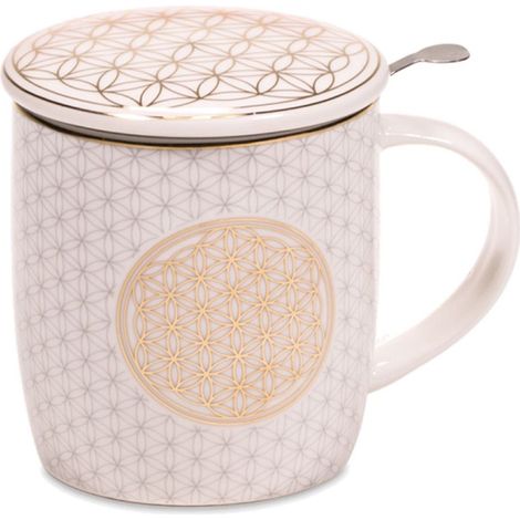Mug avec infuseur métal Fleur de vie (1/3)