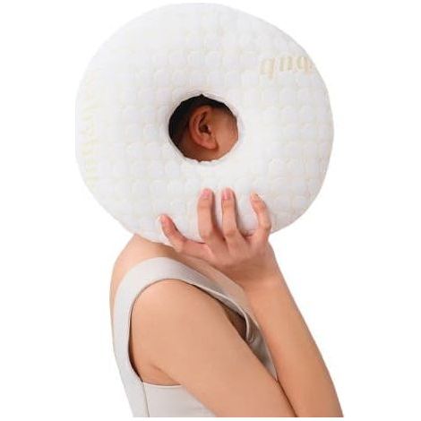 Oreiller orthopédique/Oreiller en microfibre ultra-douce, oreiller perforé, fibre de bambou, oreiller pour dormeurs latéraux avec ouvertures pour les oreilles, confortable et respectueux des oreilles- (1/5)