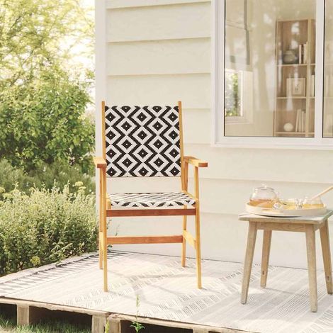 Lot de 6 chaises de jardin en bois d'acacia massif et polyrotin pour terrasse et extérieur - PANGIVO (1/5)