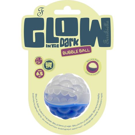 Small: Pallina luminescente per cani modello Bubble Ball con squeaker sonoro set 3 pezzi