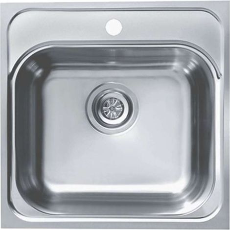 Alveus Basic - Fregadero, 47x47 cm, con control de desagüe, acero inoxidable 1100905