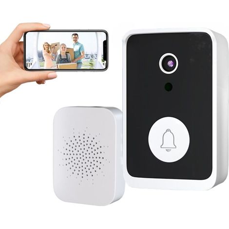 Campanello senza fili con telecamera, videocamera per campanello, interfono vocale, videosorveglianza WiFi, visione notturna HD, campanello intelligente
