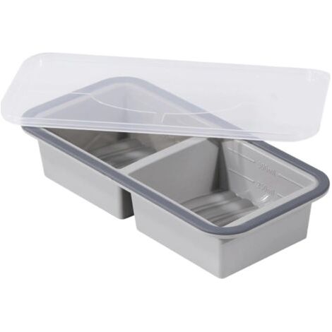 QORVA-Plateau De Congélation De Cubes De Soupe Avec Couvercle, Conception Antidérapante Sûre, 14,5x29,5x6cm, Moule De Congélation Des Aliments, Plateau De Préparation De Cuisson, Matériau En Silicone (1/5)