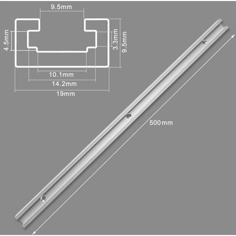 Rail en T pour onglet, 2 rails en T, rails en T en aluminium, rail en T en alliage d'aluminium, rail en T, rail en T pour onglet, rail en T