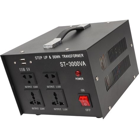 Wechselstromtransformator 110 V auf 220 V, Aufwärtswandler 220 V auf 110 V, Abwärtswandler, einstellbarer Eingang, EU-Stecker, 110–120 V, 220–240 V (1/5)