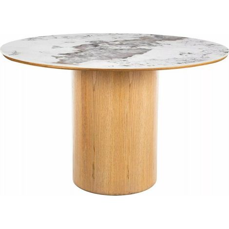 Table ronde céramique 120 cm effet marbre Selma (1/4)