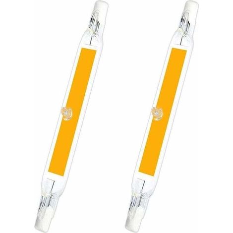 Lot de 2, R7S 78mm LED 5W Warm White 3000K, 500LM, R7S J78 COB LED Linear Replacement Halogen Pencil 40W 50W, R7S LED 78mm Ultra Slim Bulb for Mini Projector/Wall Lamp, Non Dimmable. (1/4)