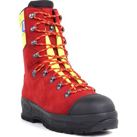 Bottes/chaussures anti-coupures HAIX Protector 2.0 en édition KOX avec Gore-Tex Rouge/Jaune Taille 38