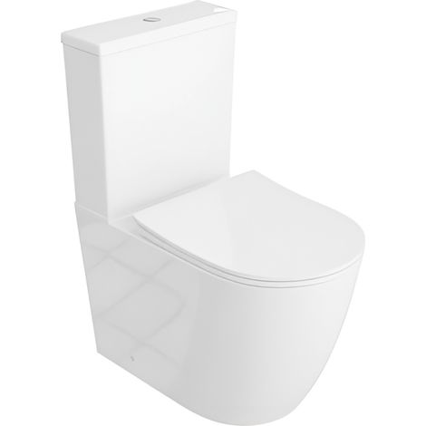 Einteilige Stand-WC mit eingebautem Spülkasten NAUTILIUS WHITE  Komplett-Set 