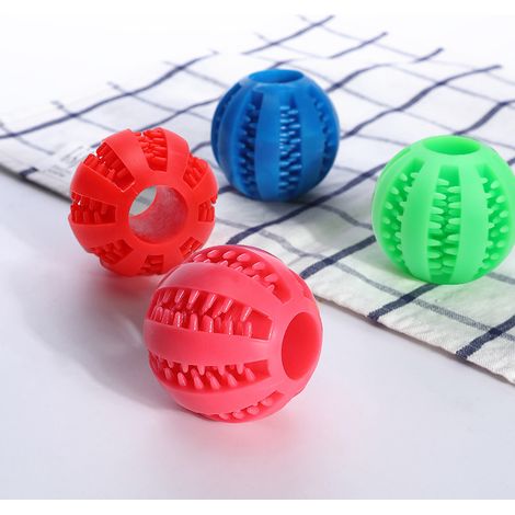 Jouet Chien Balles，Chien Balle À Mâcher en Caoutchouc Nettoyer Les Dents Non Toxique Résistant Aux Morsures Jouet，Balle de Jouet Interactive d'entraînement IQ Puzzle pour Petit Moyen Chien