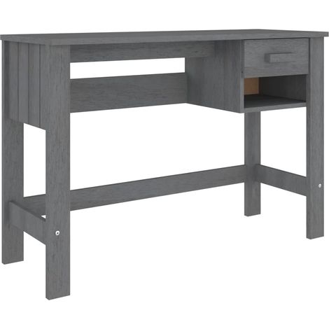 vidaXL Scrivania HAMAR Grigio Scuro 110x40x75 cm in Legno di Pino (1/5)