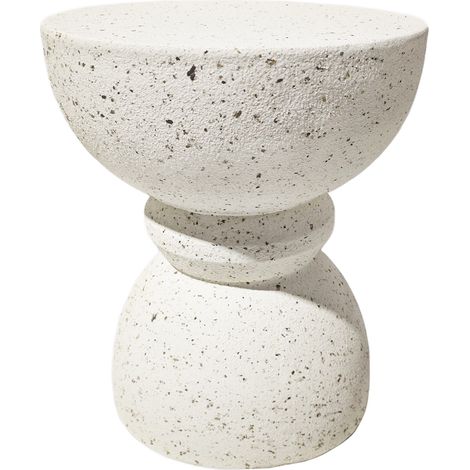 Couchtisch Moderner Rebecca Mobili Travertine 42,5x35x35 cm MGO Schwarz Weiß