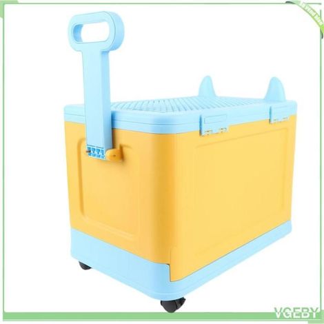Fafeicy Coffre à jouets avec roues Coffre à jouets pliable avec roulettes, coffre à jouets , puericulture jouet Orange Bleu Jaune (1/5)
