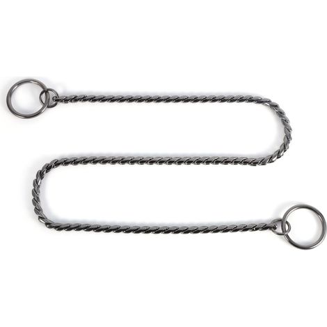 Collier pour chien en métal torsadé type chaîne serpent, noir 5mm x 60cm - Dressage et exposition canine (1/2)
