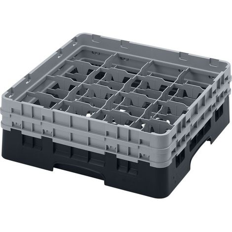 Casier de lavage haut max 13.3 cm - 50 x 50 x 18.4 cm - Noir - Lot de 4 - Cambro