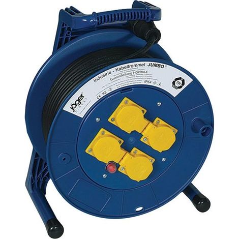Bobine de câble 25 m H07RN-F 3x1,5 mm² 4 prises de protection en plastique plein IP54 (1/4)