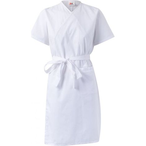Bata cruzada de mujer manga corta para industria alimentaria VELILLA Serie 259002 S Blanco (1/5)