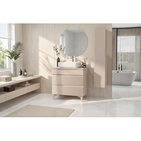 Meuble salle de bain +colonne RIO cashmere 80x93x48 cm