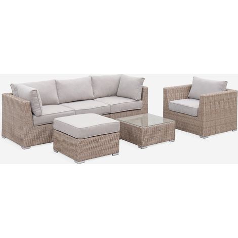 Salotto da giardino premium in resina intrecciata, 5 posti