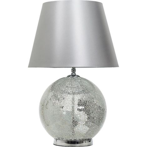 Sobremesa bola 30cm mosaico espejo led interior pantalla pan de plata