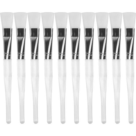 Un ensemble de 10 pinceaux à poils fins pour masques, doux et faciles à utiliser, parfaits pour la confection de masques faciaux maison. (1/5)