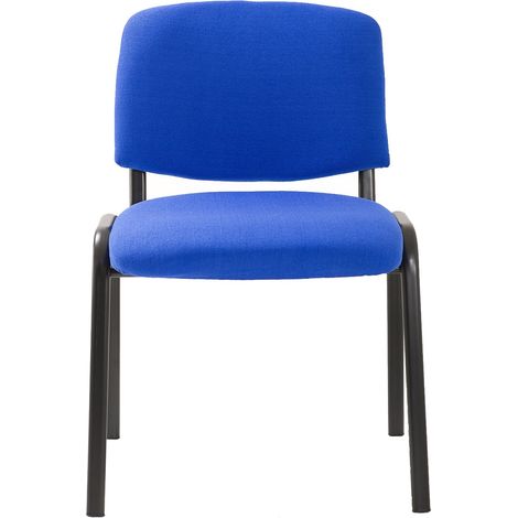 6 Gepolsterte Stühle Stapelbar Aus Stoff BLAU - Büro Versammlung Warteraum