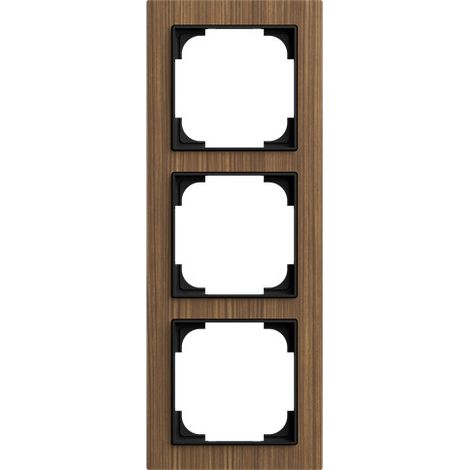 Busch-Jaeger Cadre de recouvrement triple Bois Noyer - Busch-art linear® (1723-4086), 2CKA001754A4894