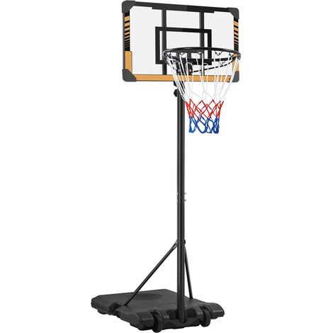 Yaheetech Canestro Bascket Camera Portatile Tabellone Canestro Altezza Regolabile 216 – 246 cm Marrone