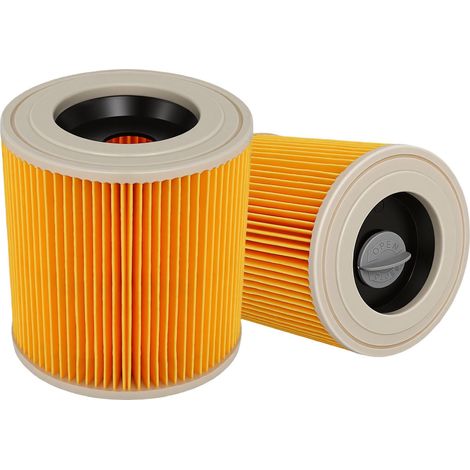 Kartuschenfilter kompatibel mit Kärcher - 2-teiliger Ersatz für Nass- und Trockensauger der Serien WD2, WD3, MV2, MV3, AK, SE 4001 und SE 4002 - Gekufa Referenz KAR64145520.