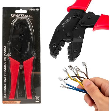 Pinza crimpatrice ergonomica per puntalini per cavi da 0,25-6 mm² Kraft&Dele (1/5)
