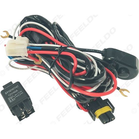 Faisceau de câblage pour interrupteur de feux antibrouillard automobiles H11/H8, faisceau de câblage pour bande lumineuse longue, projecteur de travail à LED (1 à 2 LED), basse consommation 40 A