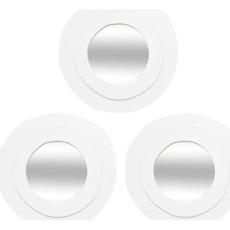Lot de 3 Miroirs Ronds "Emily" 25cm Blanc (1/5)