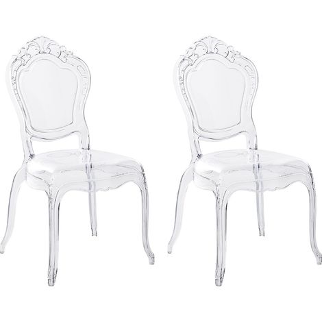 Set di 2 sedie da pranzo in plastica trasparente Vermont (1/5)